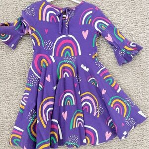 Eleanor Rose Purple Rainbow Kids Dress Size 4